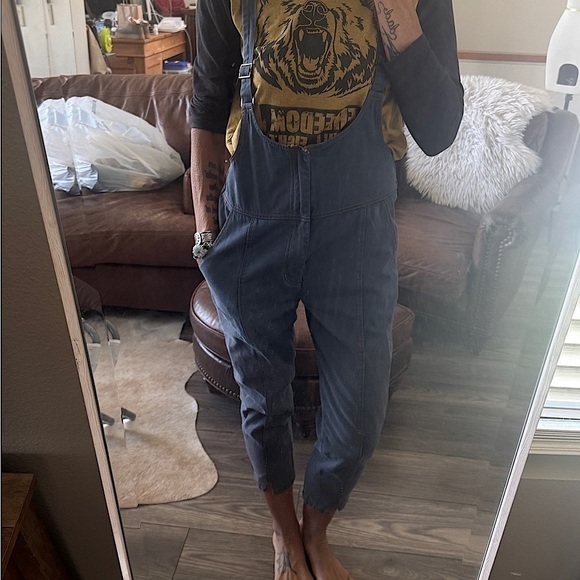 None Denim - Handmade Casual Blue Denim Overalls one of a kind